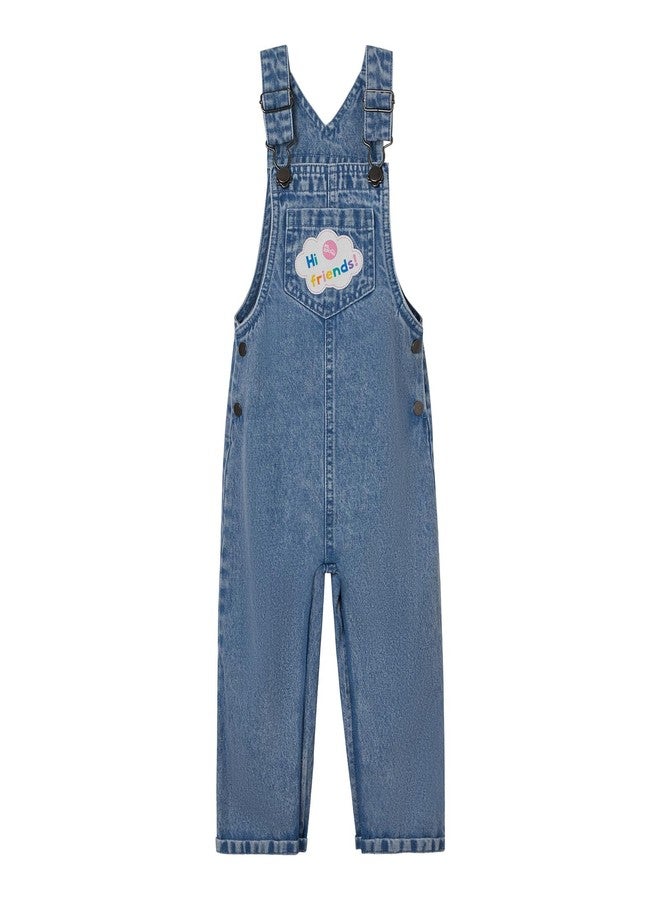 Ms. Rachel Toddler Girls Denim Cosplay Overall, T-Shirt and Headband 3 Piece Outfit Set Blue Denim/Pink 4T - Image 5