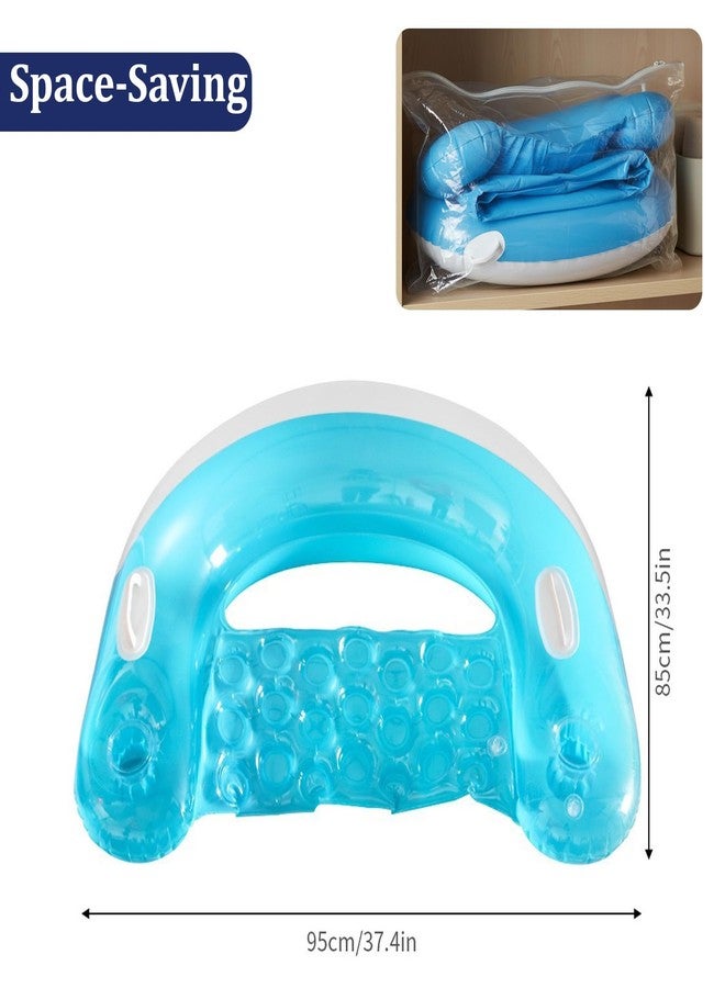 GHYKL Inflatable Pool Floats Adult, 4 Pack Pool Floaties Chair Floats Loungers for Swimming Pools Floating Lounger with Cup Holders & Handles Toy Party Floaties for Pool Party, Lake, River, Sea, Outdoor - Image 5