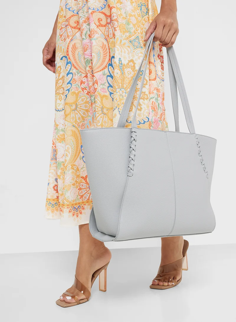 ELLA Weave Detail Tote Bag