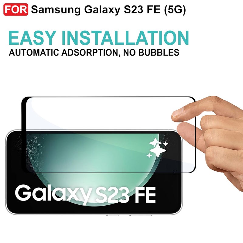 Cedo Tempered Glass for Samsung Galaxy S23 FE (5G) | Screen Protector Full HD Quality Tempered Glass Anti-Scratch Edge to Edge Coverage with Easy Installation Kit (Black) - Image 5