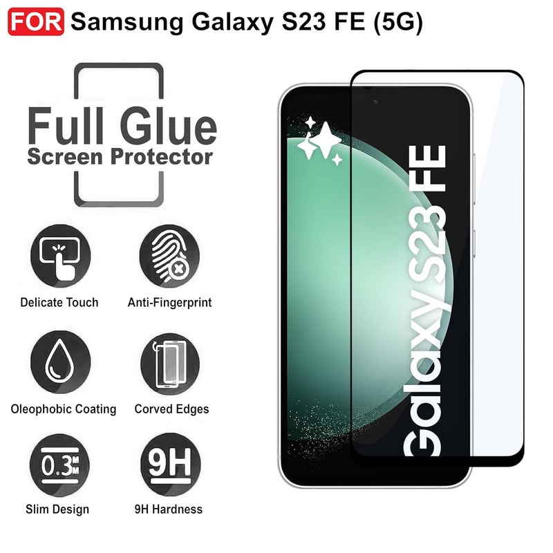 Cedo Tempered Glass for Samsung Galaxy S23 FE (5G) | Screen Protector Full HD Quality Tempered Glass Anti-Scratch Edge to Edge Coverage with Easy Installation Kit (Black) - Image 4