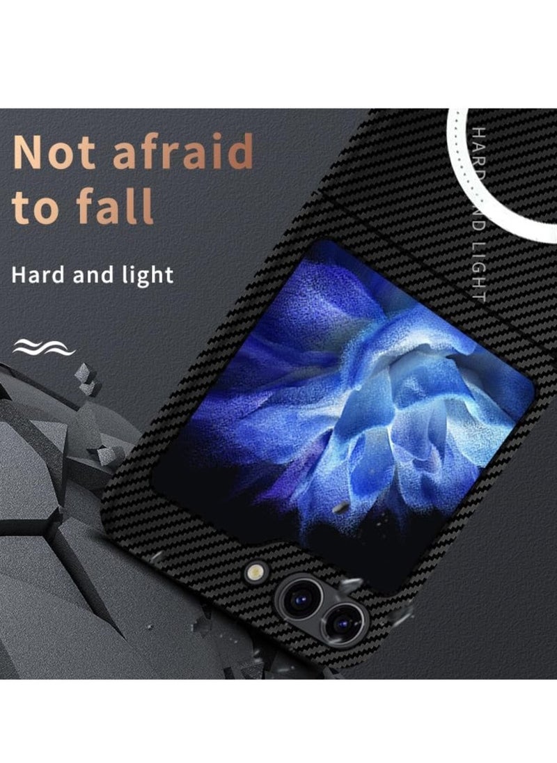Aookay Case for Samsung Galaxy Z Flip 6 Case, Carbon Fiber Pattern Slim Shockproof Anti-Drop Case for Z Flip 6 [No Front Screen Protector] (Black)  - Image 2