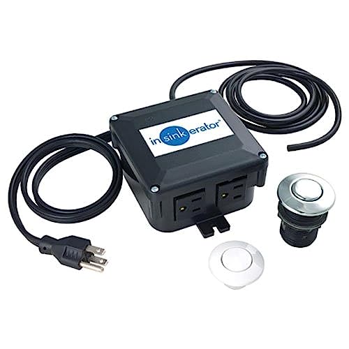 INSINKERATOR Garbage Disposal Air Switch Kit, Dual Outlet Sink Top Switch Button for All INSINKERATOR Food Waste Disposer Models, Chrome/White STS-OO - Image 1