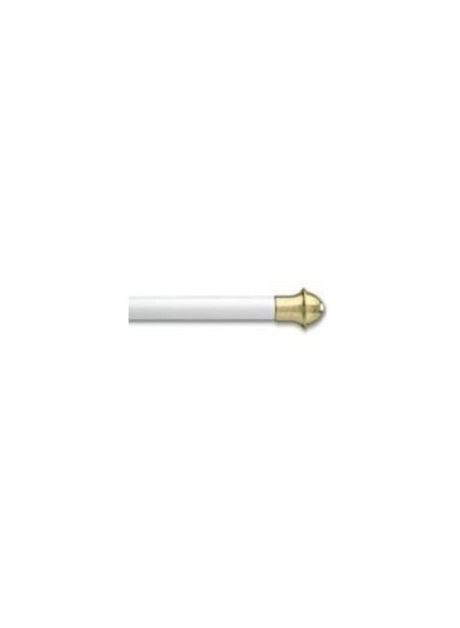 Graber 7/16-Inch Round Cafe Curtain Rod (48 to 84-Inch Width, White with Brass Finials) - Image 2