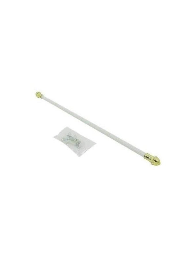 Graber 7/16-Inch Round Cafe Curtain Rod (48 to 84-Inch Width, White with Brass Finials) - Image 4