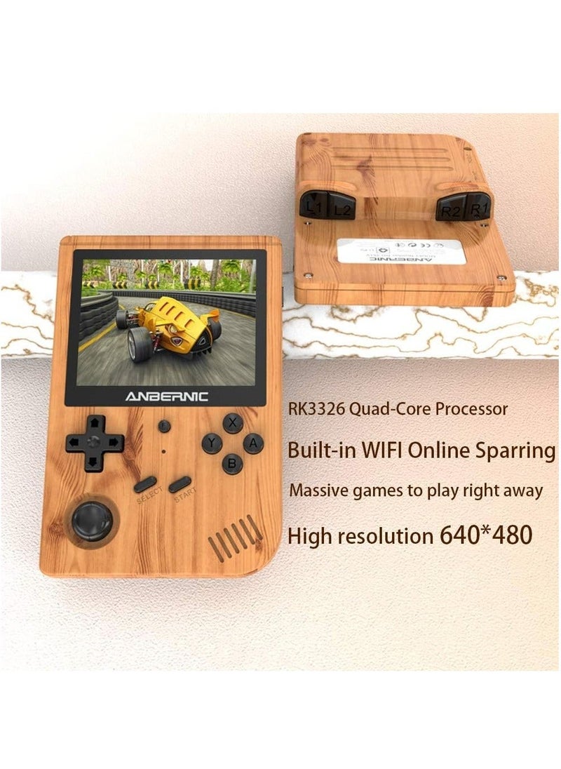 ANBERNIC  RG351V Handheld Game Console, Plug & Play Video Games Supports Double TF Extend 256GB, Portable Game Console 3.5 Inch IPS Screen 2521 Games (Woodgrain)  - Image 3