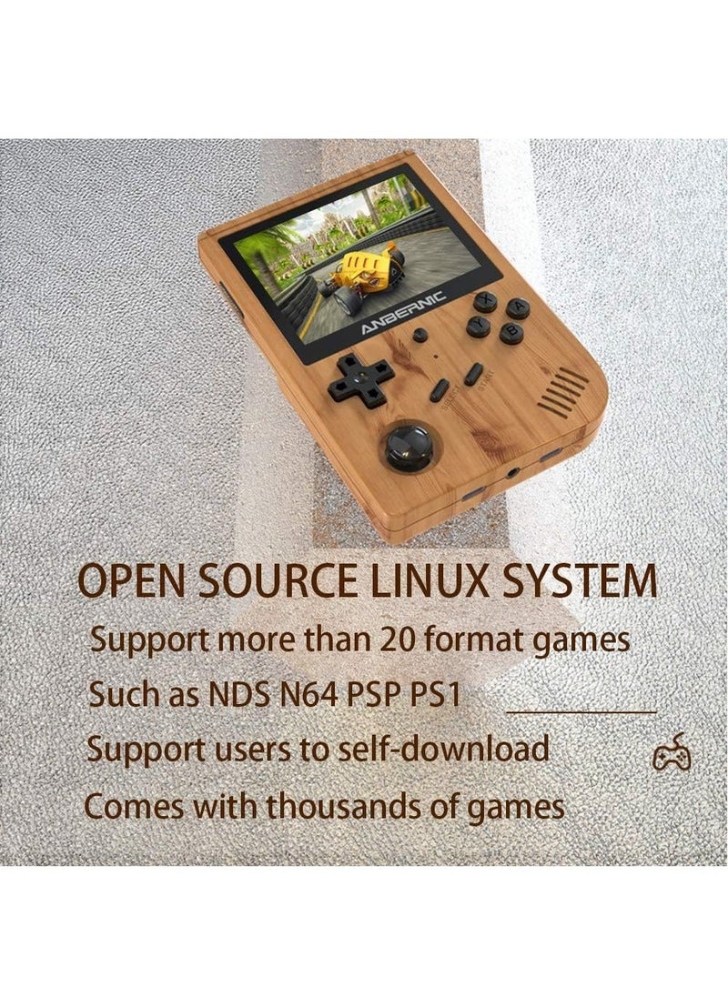 ANBERNIC  RG351V Handheld Game Console, Plug & Play Video Games Supports Double TF Extend 256GB, Portable Game Console 3.5 Inch IPS Screen 2521 Games (Woodgrain)  - Image 5