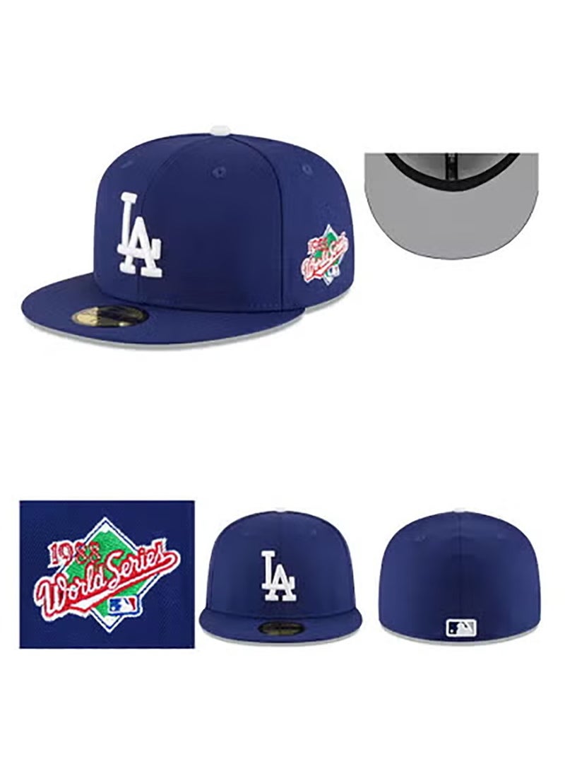 NEW ERA LA Dodgers Blue Flat - Brim Cap, 1988 World Series Patch - 58.7cm 