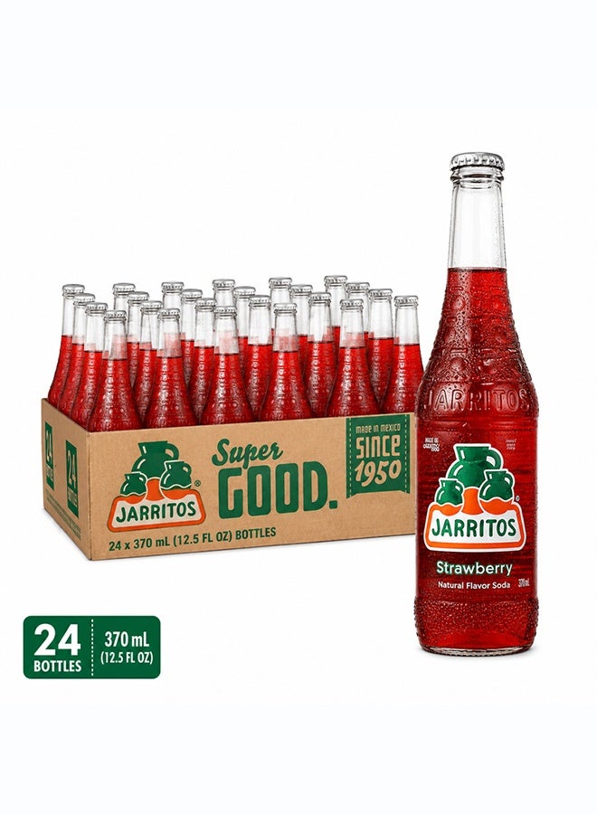 Jarritos Strawberry Flavour Mexican Carbonated Soft Drink Soda in Glass Bottles, Fruity Fizzy Refreshing Beverage, 370 ml Each, Made in Mexico Since 1950, Case Pack of 24 - Image 2