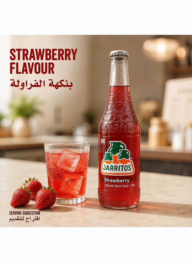 Jarritos Strawberry Flavour Mexican Carbonated Soft Drink Soda in Glass Bottles, Fruity Fizzy Refreshing Beverage, 370 ml Each, Made in Mexico Since 1950, Case Pack of 24 - Image 4
