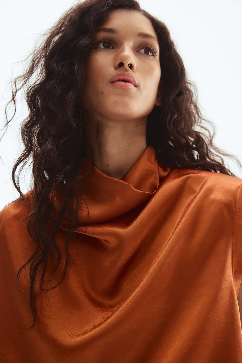 H&M Cowl-neck satin top