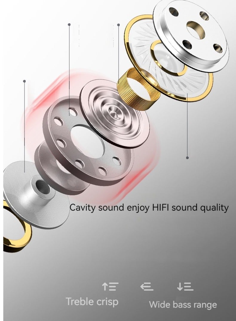 سماعات رأس رياضية سلكية بفتحة مستديرة داخل الأذن وموسيقى جهير ثقيلة وسماعات رأس ممطرة (أسود) - Image 5