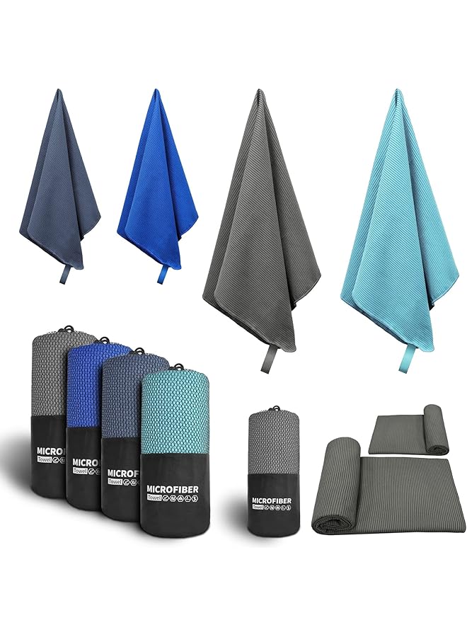 Ofrdncy Microfiber Beach Towel Quick Fast Dry Super Bath Towels Absorbent Lightweight Pool Beach Blanket Perfect for Travel Pool Swimming Bath Camping Yoga Gym Sports (Grey 32*63inch) - Image 4