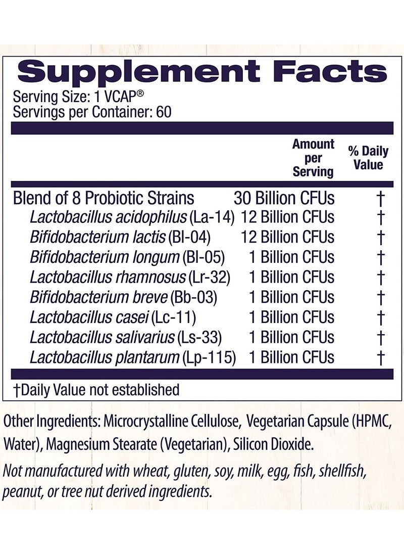 Healthy Origins - Probiotic 30 Billion CFUs Supports A Healthy Digestive And Immune System 8 Strains( Flora FIT ) Dietary Supplement - 60 V Caps - Image 1