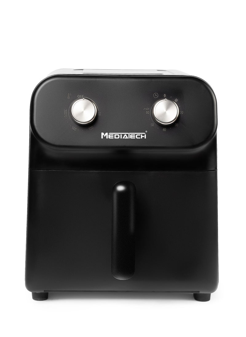 Mediatech - Air Fryer XXL ,6L , 1700 Watt ,Metal Body ,Oil-Less Fryer, Compact Design, Fast Cooking, Crisp Results, Healthy Cooking - MT-AF34M-Black - Image 1