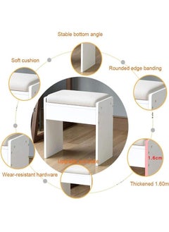NKX Elegant Upholstered Makeup Dressing Stool  - Image 2