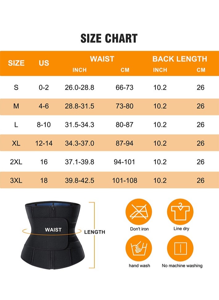 Fitness Sauna Waist Belt,Waist Exercise Belt for Flat Tummy, Abdominal Shaping Waist Belt,Belly Slimming and Fat Reducing belt,Sports Fitness Sweat for Men and Women.Sauna belt  for workout, Comes with Automatic Rebound Body Measuring Tape.