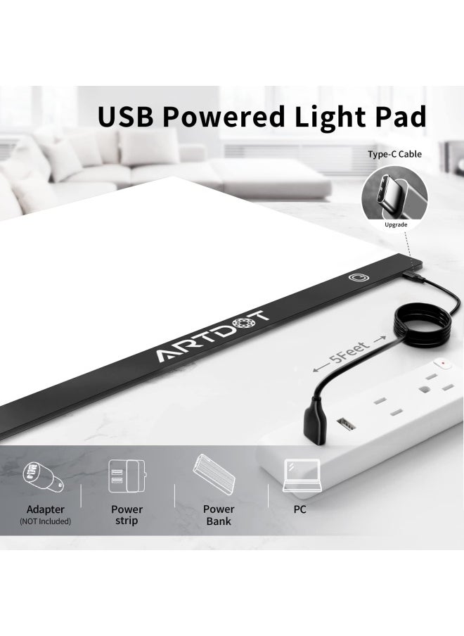 ARTDOT A3 Led Light Pad For Diamond Painting  Usb Powered Light Board Kit  Adjustable Brightness With Diamond Painting Tools Detachable Stand And Clips  - Image 4