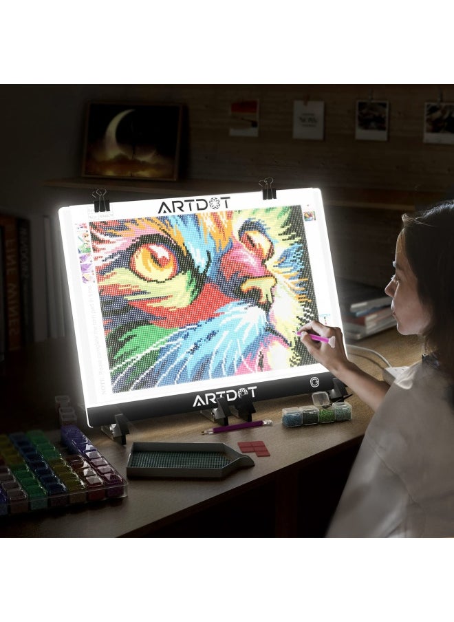 ARTDOT A3 Led Light Pad For Diamond Painting  Usb Powered Light Board Kit  Adjustable Brightness With Diamond Painting Tools Detachable Stand And Clips  - Image 5
