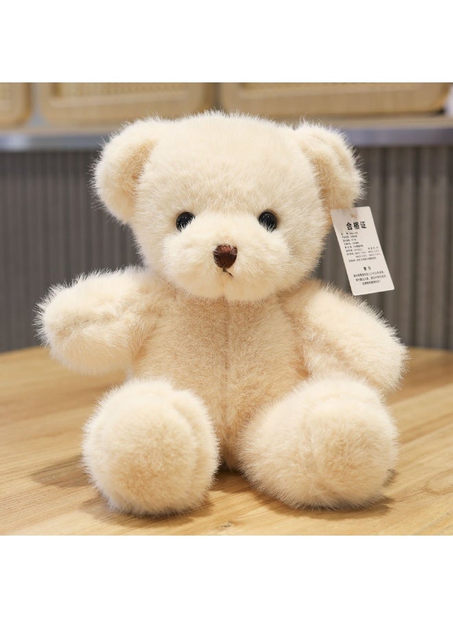 Plush Teddy Bear with Heart Sweater, Soft Stuffed Animal Toy, White and Beige, 30 cm Height, Valentine's Day Gift - Image 5