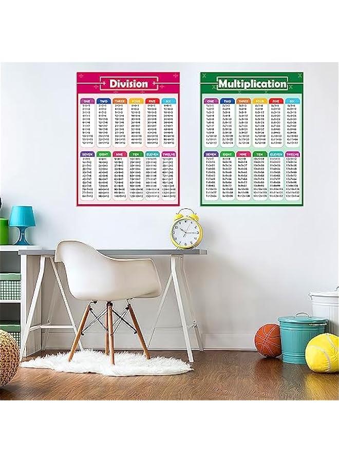 Arabest Multiplication Division Table Chart 2PCS Posters 3rd Grade Classroom Must Haves Education Supplies Times Tabel Chart Math posters for Elementary School Classroom Decoration Supplies for Kids  - Image 5