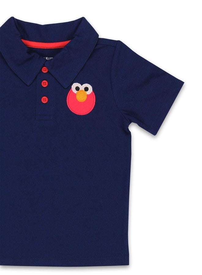 Isaac Mizrahi Loves Sesame Street Gang Elmo Baby Toddler Polo Collared Shirt (24 Months, Navy) - Image 3