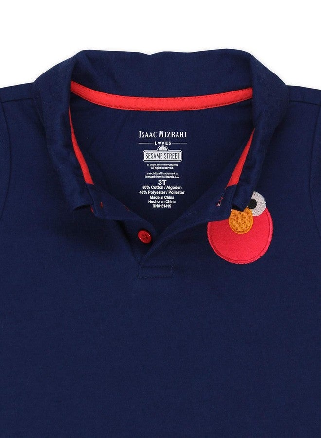 Isaac Mizrahi Loves Sesame Street Gang Elmo Baby Toddler Polo Collared Shirt (24 Months, Navy) - Image 4