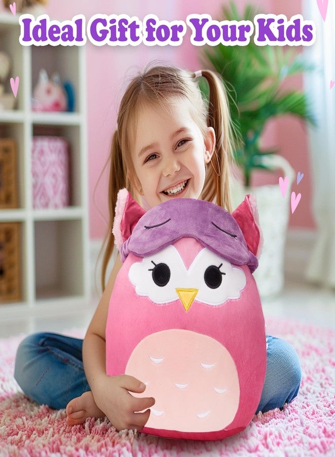 BSTAOFY Cute Owl Soft Plush Pillow with Removable Eye Mask Squishy Owl Stuffed Animal Cushion Hugging Stretchy Nap Pillow Christmas Holiday Valentines Birthday Gifts for Toddlers Kids, 12’’ - Image 2