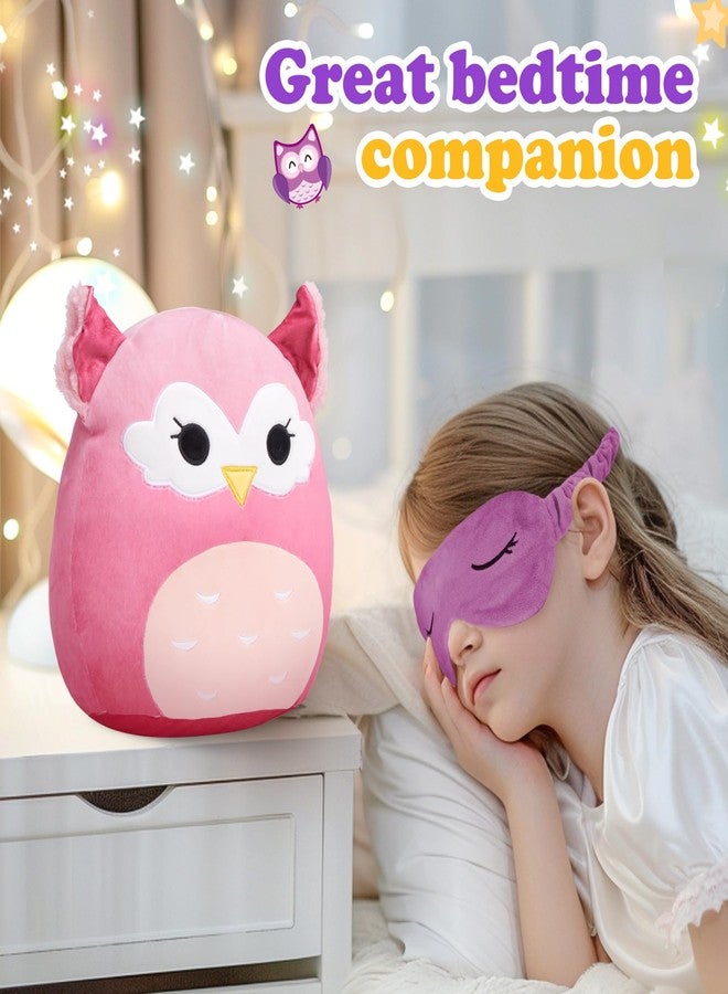 BSTAOFY Cute Owl Soft Plush Pillow with Removable Eye Mask Squishy Owl Stuffed Animal Cushion Hugging Stretchy Nap Pillow Christmas Holiday Valentines Birthday Gifts for Toddlers Kids, 12’’ - Image 3