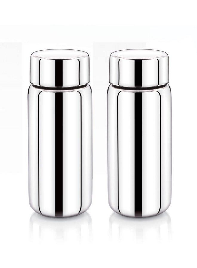 Expresso Stainless Steel Single wall Water Bottle, For storing Milk/Tea/Coffee/Buttermilk/Juice 200ml, Pack of 2, Silver - Image 1