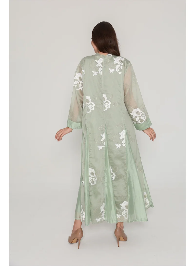 IKKXA Flowy Flower Pattern Dress IK07 Green
