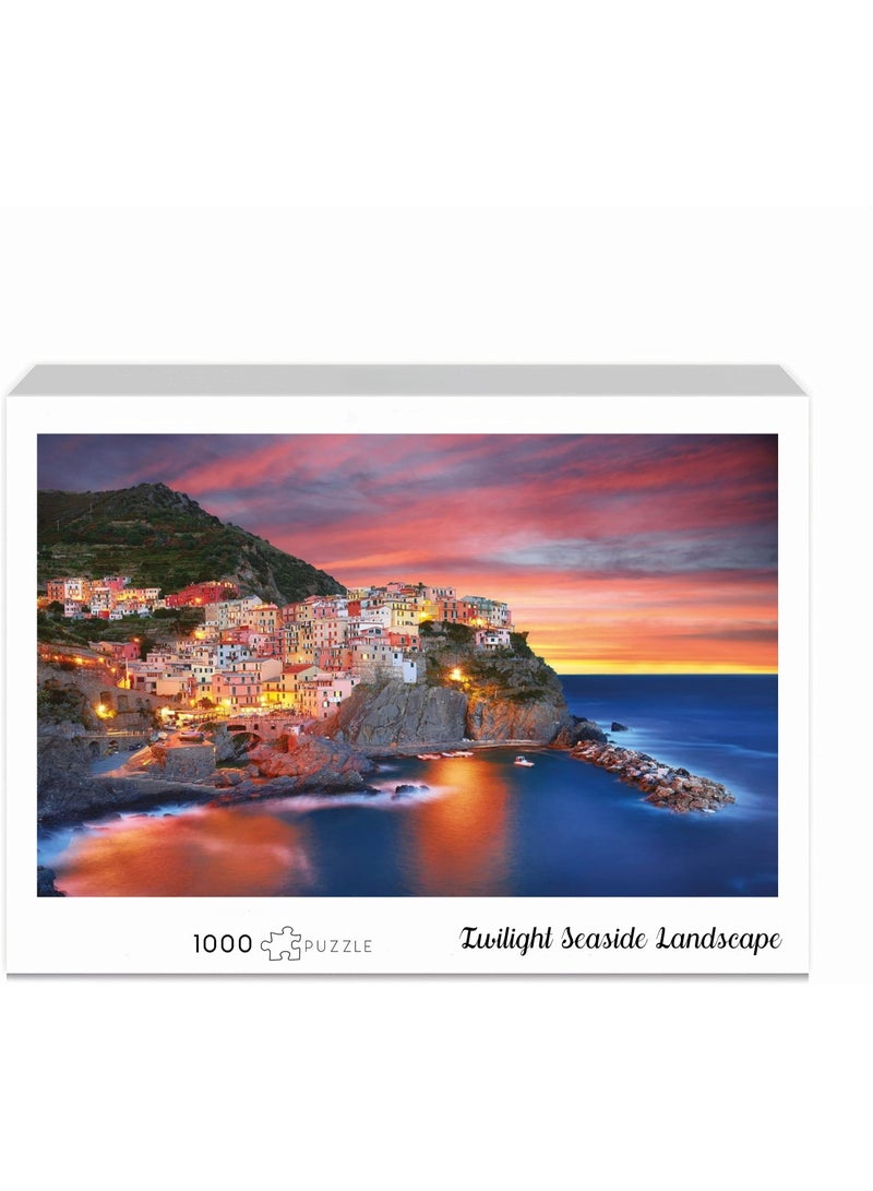 1000 pieces of Twilight Seaside Landscape Puzzle - Creative Design Patterns, Rich and Colorful Art Experience, Suitable for Adults and Children - Image 2