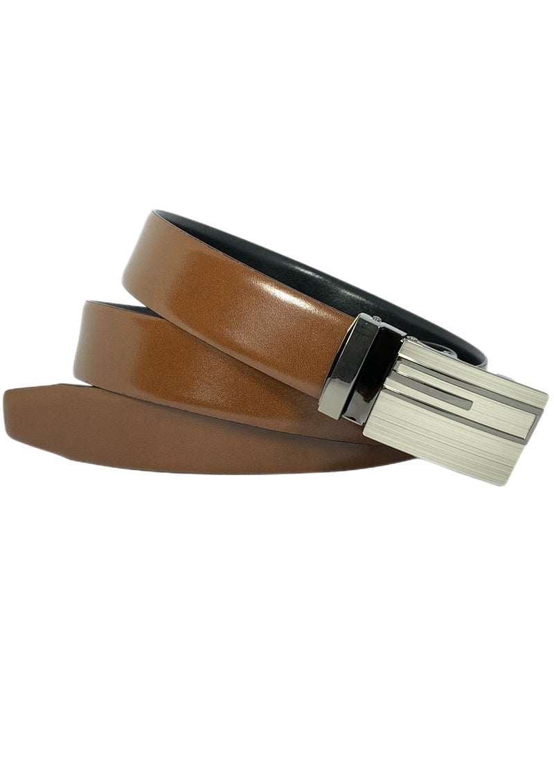 Classic Milano Classic Milano Genuine Leather Men's Spanish Leather Belt Men Automatic Buckle Dress Belt  - Formal Men's Belt Leather & Office Wear Belt, Formal Outfits, Gifts - Black & Brown Men’s Leather Belt for Men  - Image 2