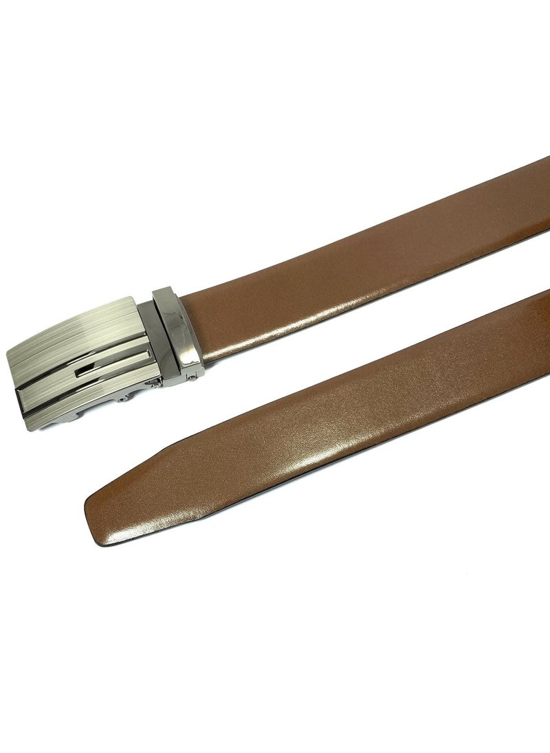 Classic Milano Classic Milano Genuine Leather Men's Spanish Leather Belt Men Automatic Buckle Dress Belt  - Formal Men's Belt Leather & Office Wear Belt, Formal Outfits, Gifts - Black & Brown Men’s Leather Belt for Men  - Image 3