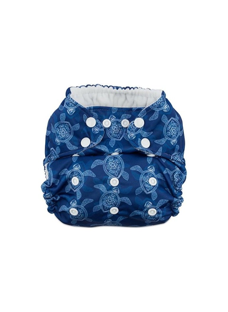 Coqui Baby Hero Pocket Cloth Diaper with One Trim Active Wick Insert Turtles with Trim Insert  - Image 1