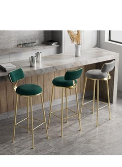 Generic Bar Stool, Bar Chair,1 Pcs High Bar Chair with Metal Frame Chair Footrest High Stool with Backs, Metal Legs Heavy Duty Barstools with High Upholstered  - Image 5