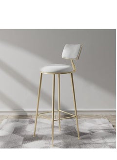 Generic Bar Stool, Bar Chair,1 Pcs High Bar Chair with Metal Frame Chair Footrest High Stool with Backs, Metal Legs Heavy Duty Barstools with High Upholstered  - Image 1