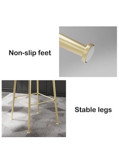 Generic Bar Stool, Bar Chair,1 Pcs High Bar Chair with Metal Frame Chair Footrest High Stool with Backs, Metal Legs Heavy Duty Barstools with High Upholstered  - Image 3