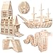NiToy Wooden Plank Building Blocks 200PCS Sensory Toy for Kids Montessori STEM Playset with Natural Pine Wood Creative Shapes for Educational Preschool Learning 3D Space Stacking Games for Boys Girls - Image 2