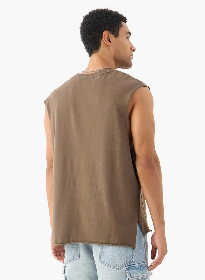 Lee Cooper Lee Cooper Oversized Sleeveless T-shirt with Crew Neck