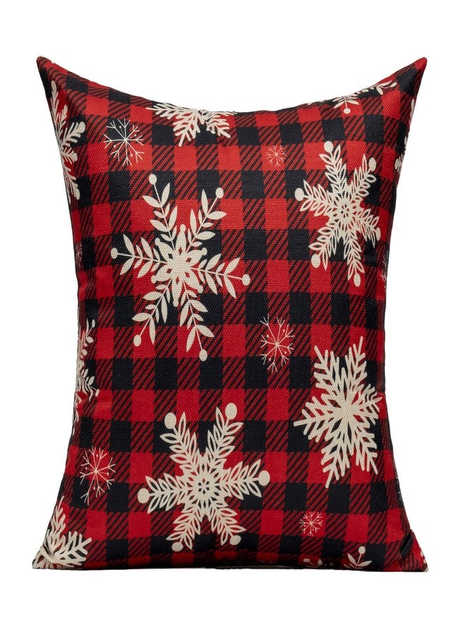 VAKADO Christmas Throw Pillow Covers Decorations Outdoor 18x18 Set of 4 Farmhouse Buffalo Check Xmas Red Deer Cushion Cases Winter Living Room Snow Holiday Home Decor for Couch Porch Indoor Navidad - Image 5