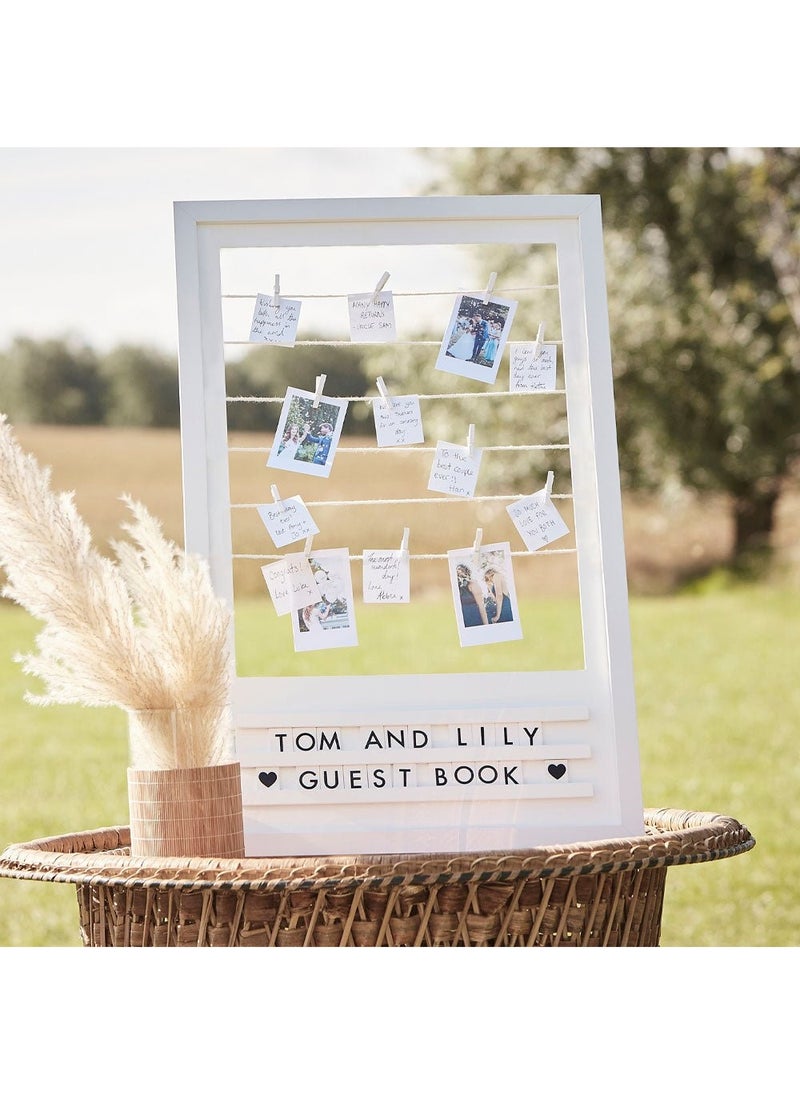 Ginger Ray Wedding Photo Frame Guest Book Wood 60cm - Image 3