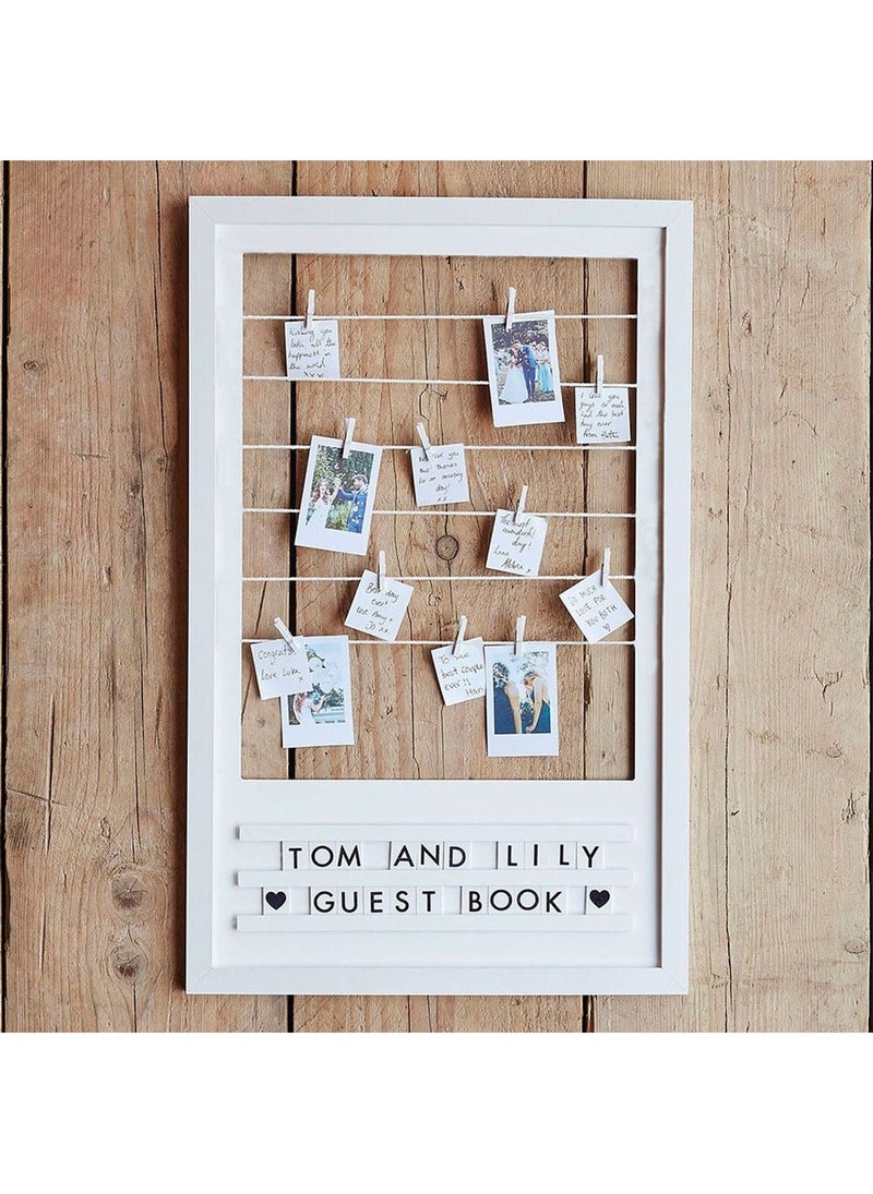 Ginger Ray Wedding Photo Frame Guest Book Wood 60cm - Image 2