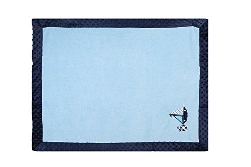BAcati - Little Sailor Infant to Toddler Plush Embroidered Blanket 30 x 40 inches - Image 2