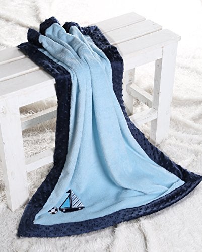 BAcati - Little Sailor Infant to Toddler Plush Embroidered Blanket 30 x 40 inches - Image 4