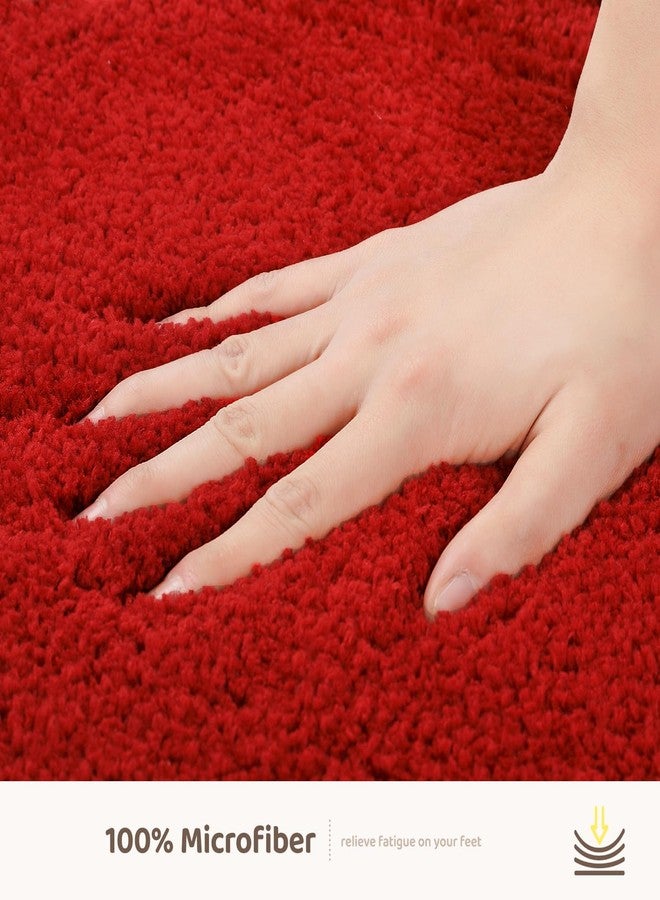 Molesun Heart Bath Mat, Soft Shower Rug, Microfiber Funny Bath Rug, Water Absorbent Thick Shaggy Floor Mats, Bathroom Rug for Kids Room, Bedroom, Kitchen (Heart, 20" x 24") - Image 5