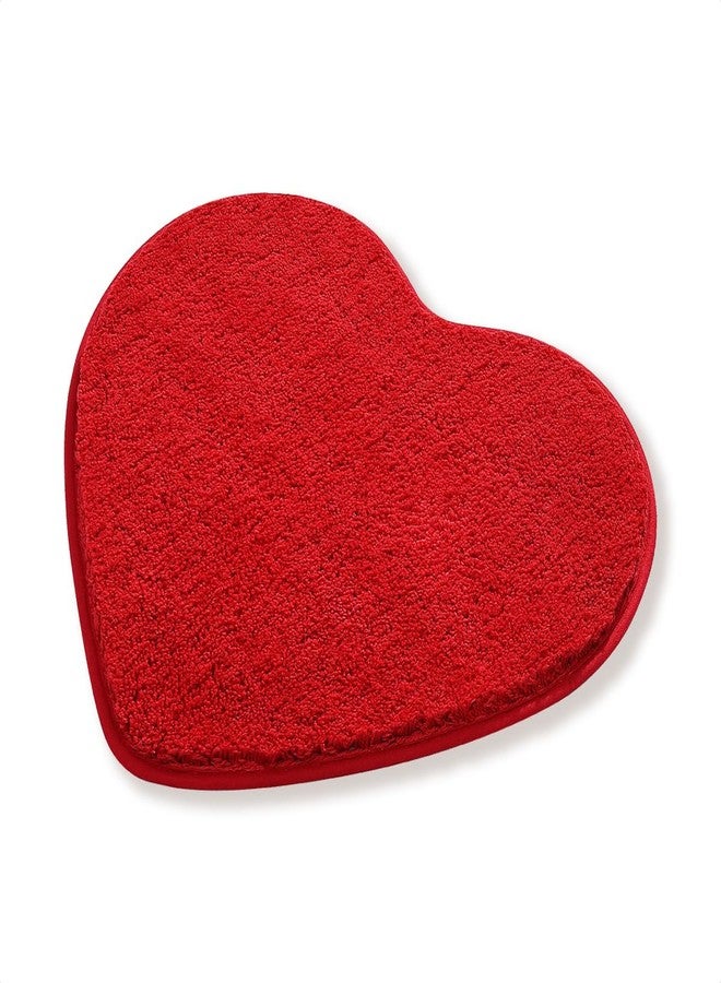 Molesun Heart Bath Mat, Soft Shower Rug, Microfiber Funny Bath Rug, Water Absorbent Thick Shaggy Floor Mats, Bathroom Rug for Kids Room, Bedroom, Kitchen (Heart, 20" x 24") - Image 1