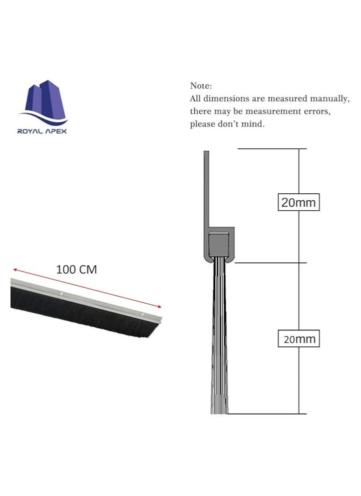Royal Apex Door Bottom Brush And Rubber Seal With Screw For Exterior/Interior Doors, Insulation Door Seal Sound Proof Under Door Draft Blocker- Keeping Noise Repellent And Dust (90Cm, Brush White)  - Image 2