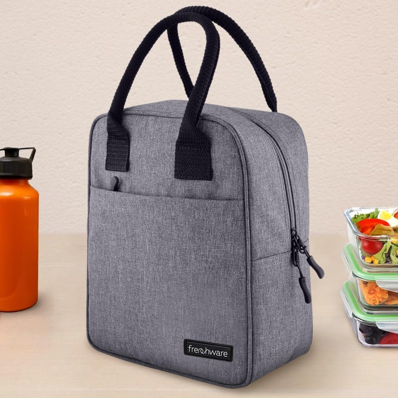Frenchware Insulated Lunch Bag (7 Litre, 15 kg, Grey), Office Tiffin Bags for Men and Women, Hot & Cold Travel Lunch Box for Men, Tiffin Box & Bottles, Lunch Bag for Office, Picnic Bag (Nylon) - Image 1