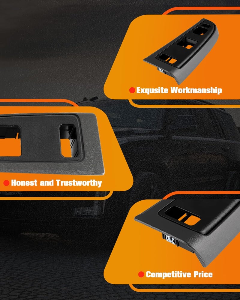 cciyu Light Gray and Black Window Switch Bezel for Chevy Silverado and GMC Sierra 2004-2006 - Image 5